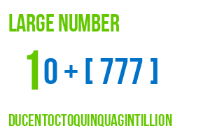 large number ducentoctoquinquagintillion