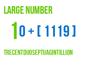 large number trecentduoseptuagintillion