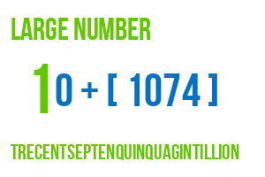 large number trecentseptenquinquagintillion